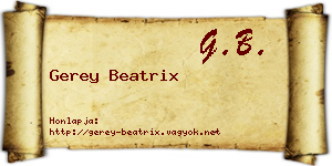 Gerey Beatrix névjegykártya